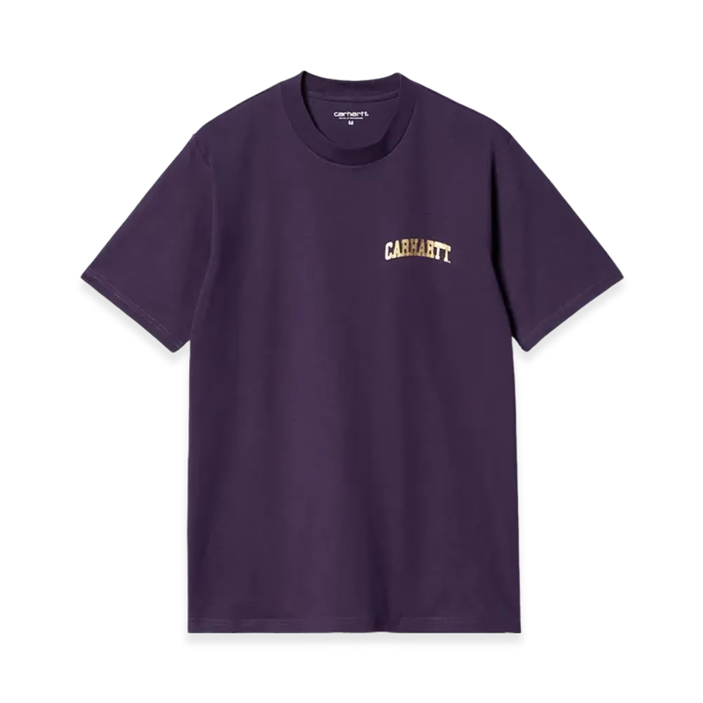 Carhartt WIP University Script T-Shirt "Cassis/Gold"