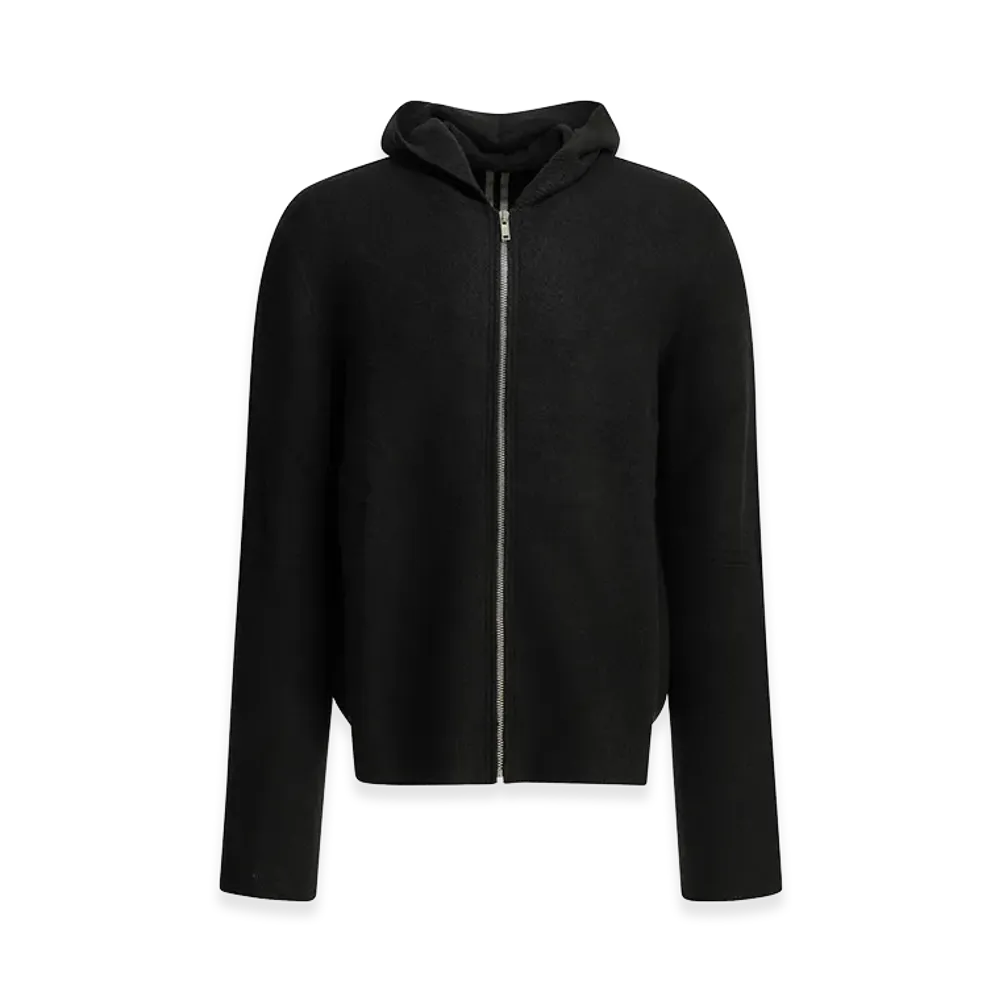 Rick Owens Zipper And Hooded Sweater "Black"
