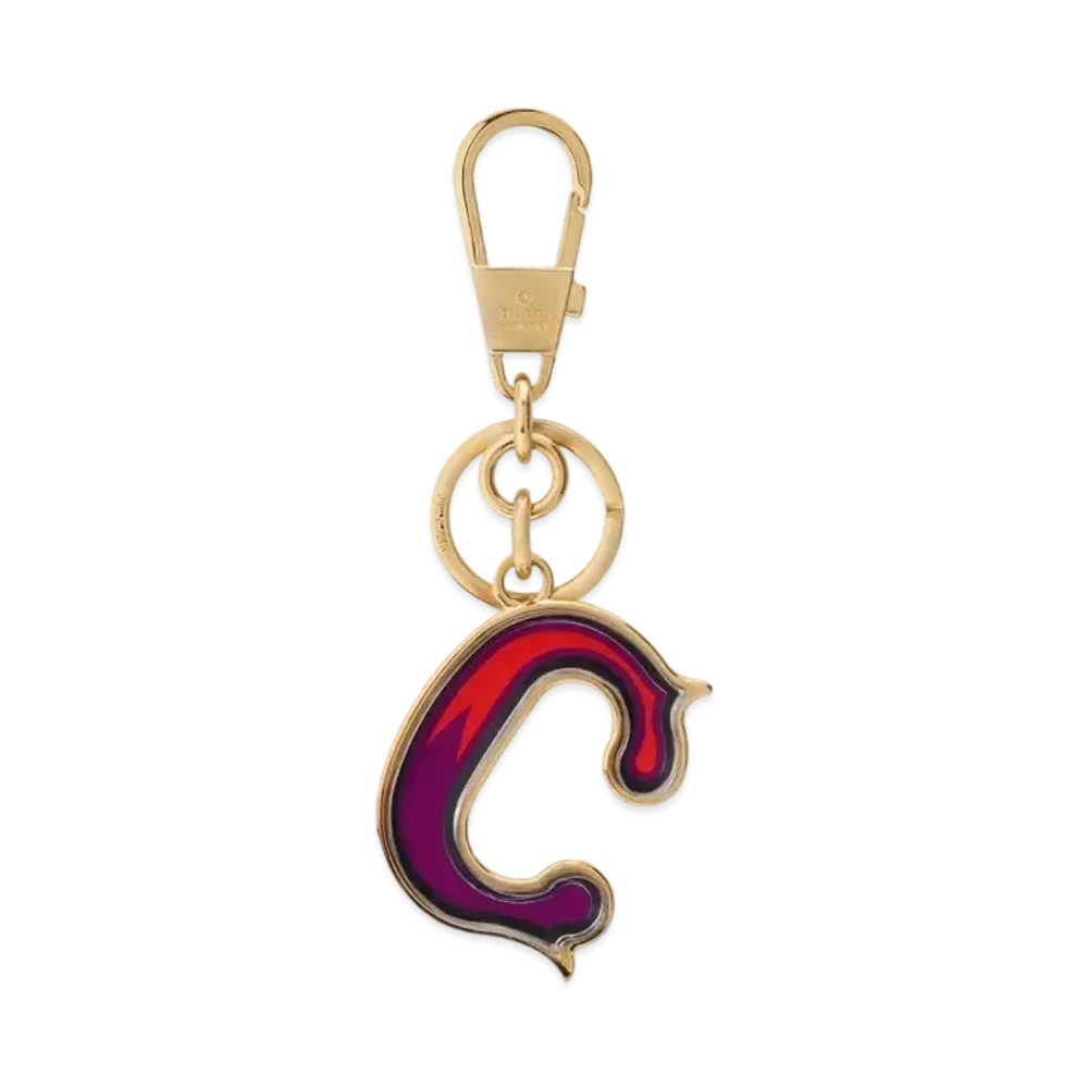 GUCCI Flexiglas Letter Keychain "Purple/Gold"