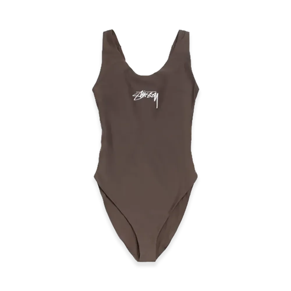 Stussy Women's Surf Stock One Piece Swimsuit "Brown"