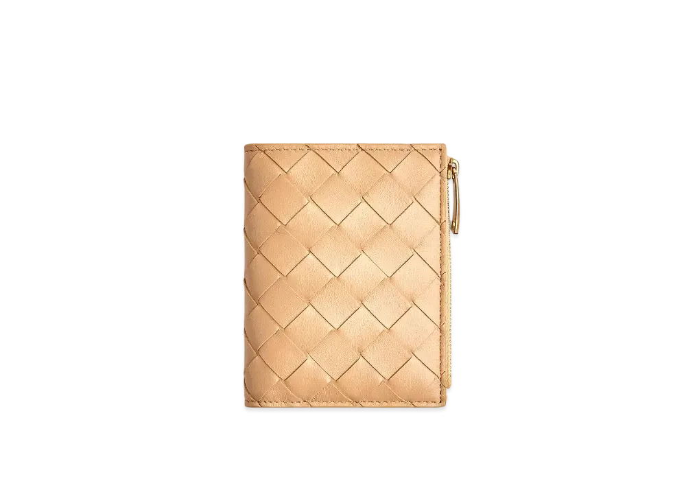 Bottega Veneta Bifold Zipped Wallet "Almond"