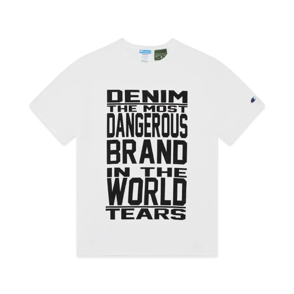 DENIM TEARS x Champion Mission Statement Tee "White"