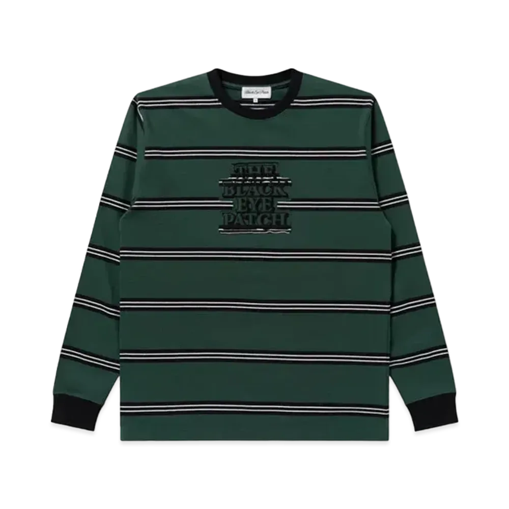 Black Eye Patch OG Logo Stripe LS Tee "Green"