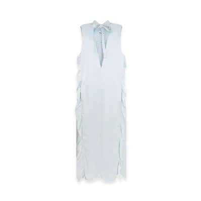 Jil Sander Women's Viscose Dress With Lateral Rouches "Blue"