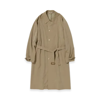 AURALEE Finx Polyester Weather Chambray Soutien Colloar Coat "Brown Chambray"