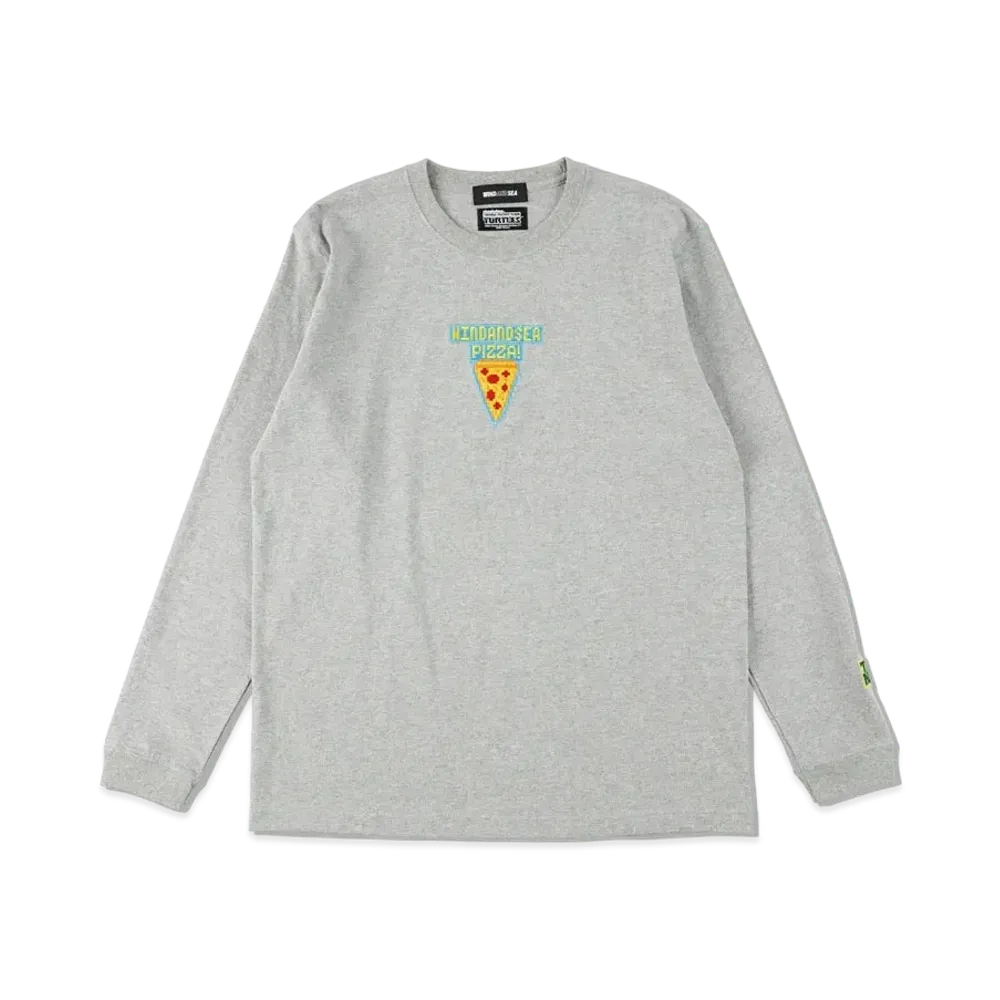 WIND AND SEA x TMNT (PIZZA-8BIT) L/S TEE "Gray"