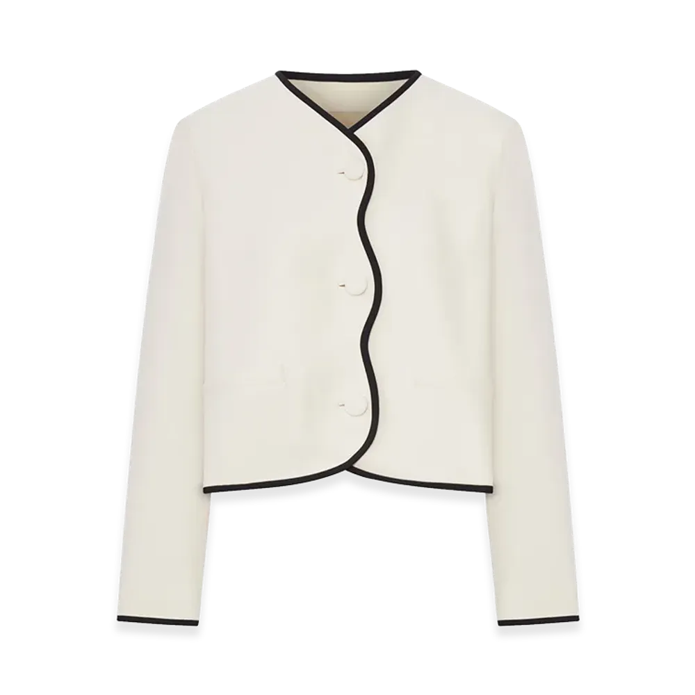 Valentino Women's Wool And Silk Crepe Jacket "Nude/Neutrals"