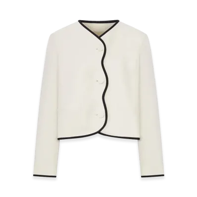 Valentino Women's Wool And Silk Crepe Jacket "Nude/Neutrals"