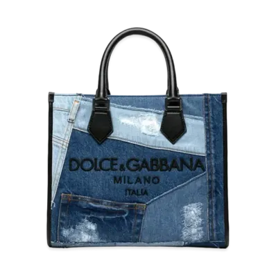 Dolce&Gabbana EDGe Shopping Bag Denim Patchwork Logo "Multicolor"