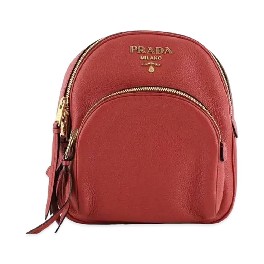 PRADA Convertible Front Pocket Backpack "Red"