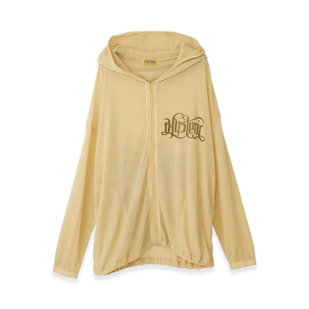 HYSTERIC GLAMOUR Women's Black Cat Woman Oversized Hoodie "Yellow"
