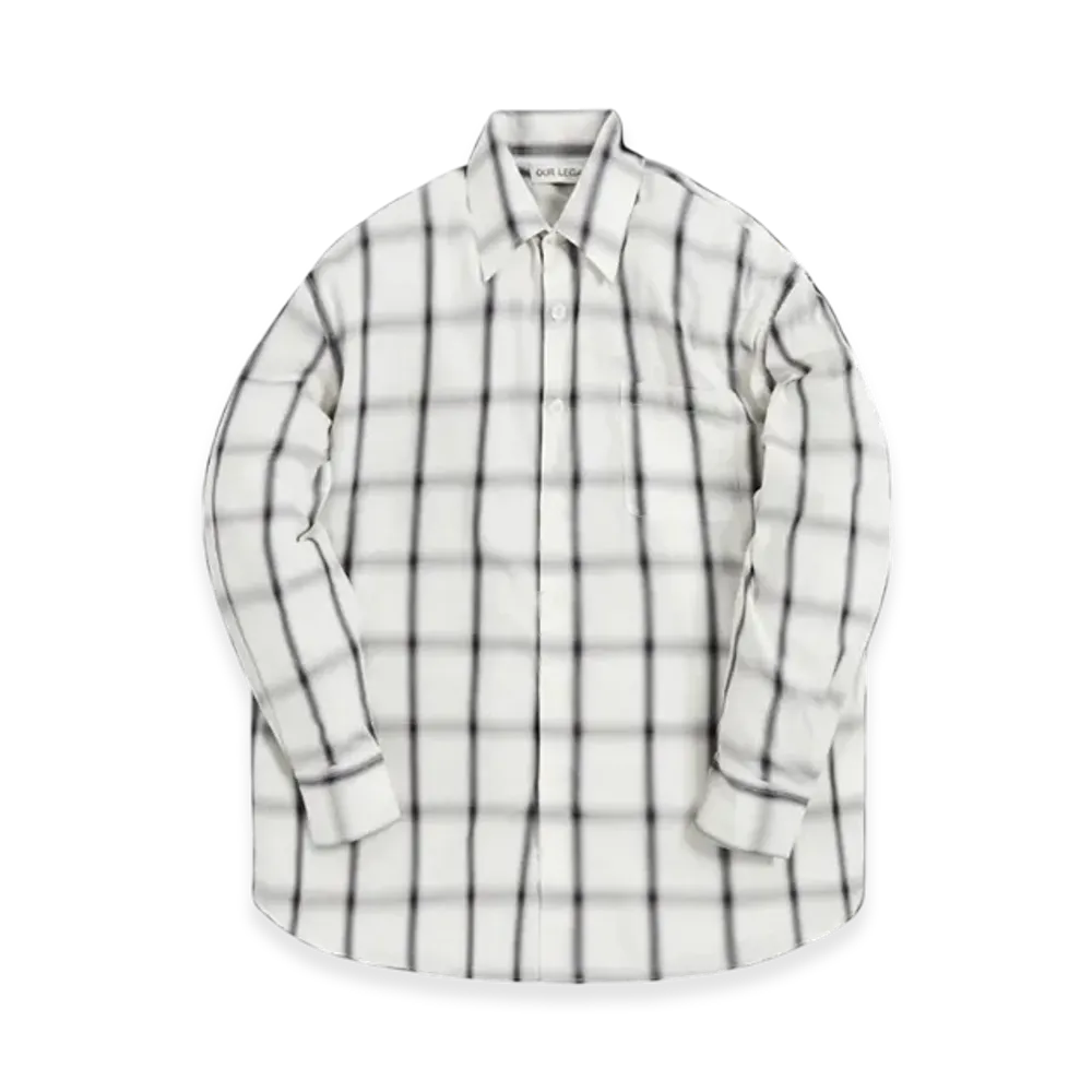 OUR LEGACY Borrowed Shirt "White Black Optic Dissonance"