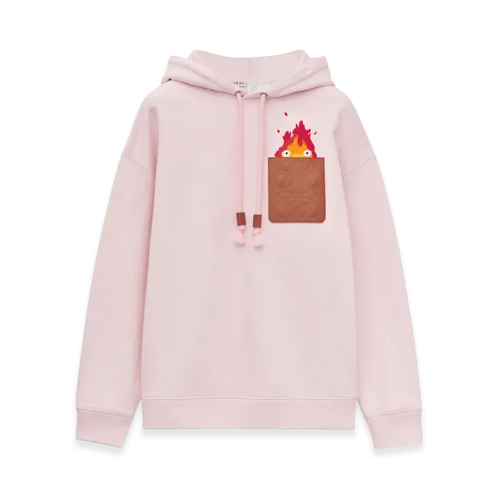 LOEWE x Howl's Moving Castle Calcifer Leather Patch in Cotton "Chalk"
