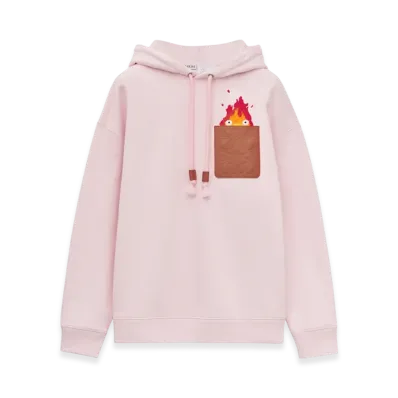 LOEWE x Howl's Moving Castle Calcifer Leather Patch in Cotton "Chalk"