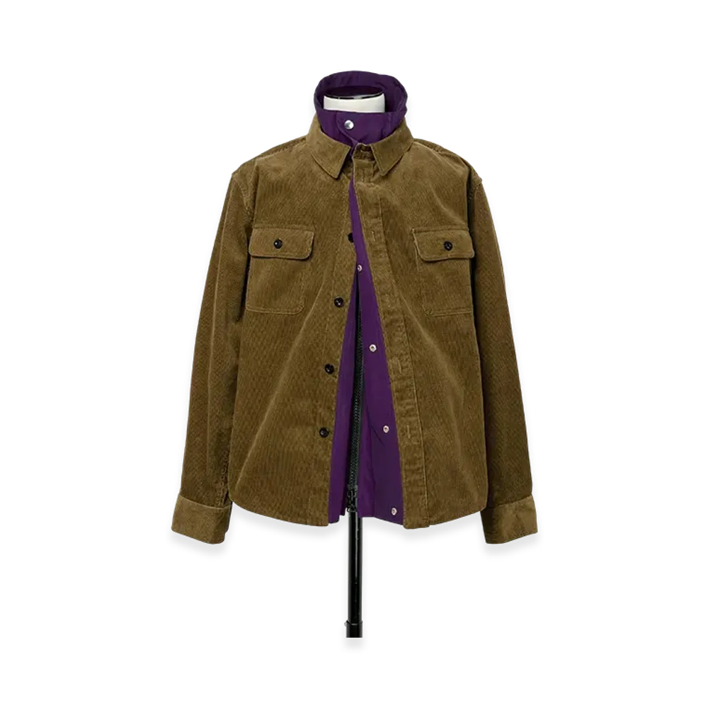 sacai Corduroy Shirt "Khaki/Purple"
