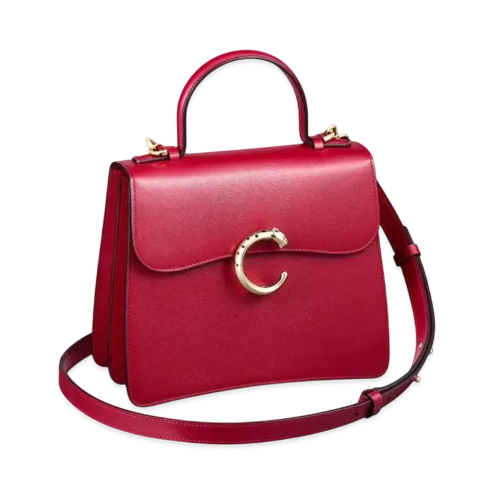 Cartier Top Handle Bag Small Model, Panthere de Cartier "Cherry Red"
