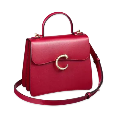Cartier Top Handle Bag Small Model, Panthere de Cartier "Cherry Red"