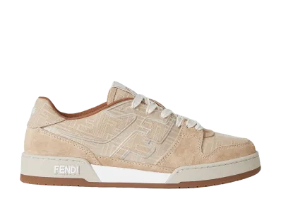 FENDI Match Low Top Sneakers In Jacquard Ff "Biscuit/Sabbia"