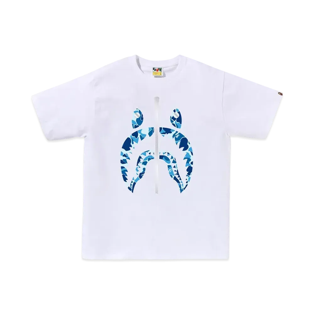 A BATHING APE ABC Camo Shark Tee "White/Blue"