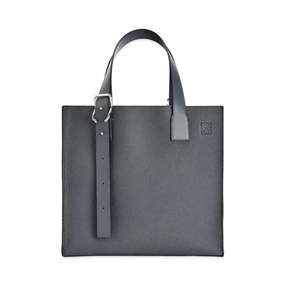 LOEWE Buckle Tote Bag In Soft Grained Calfskin "Anthracite"