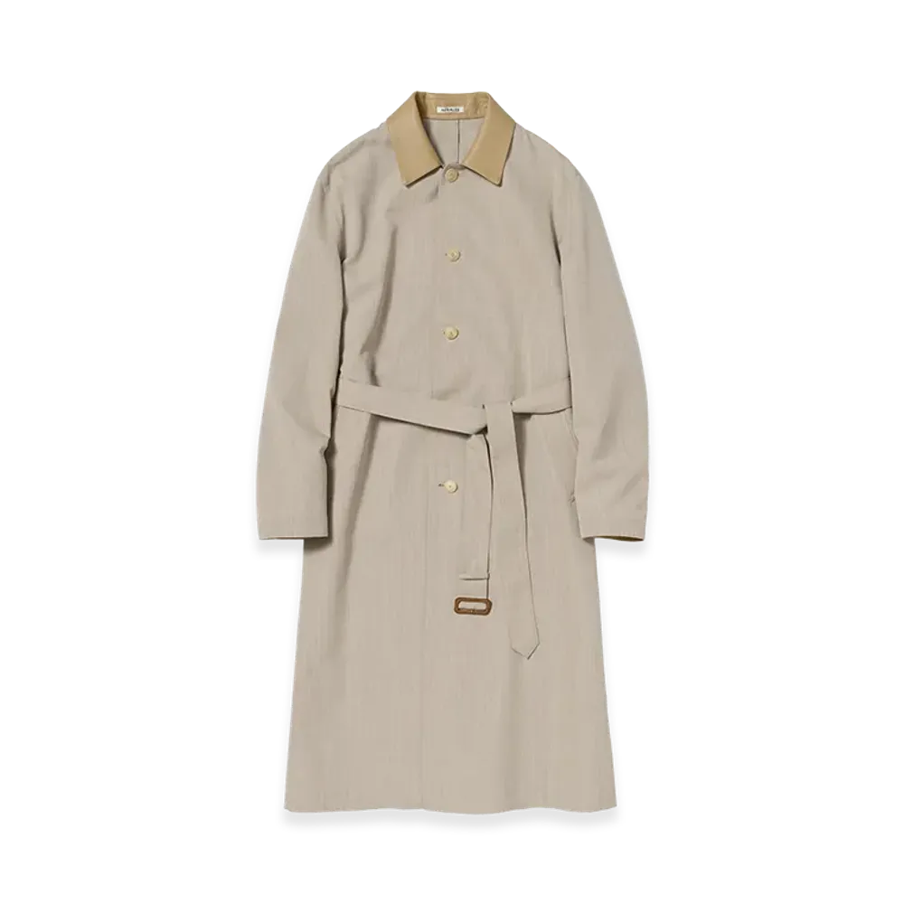 AURALEE Wool Max Canvas Coat "Top Gray Beige"