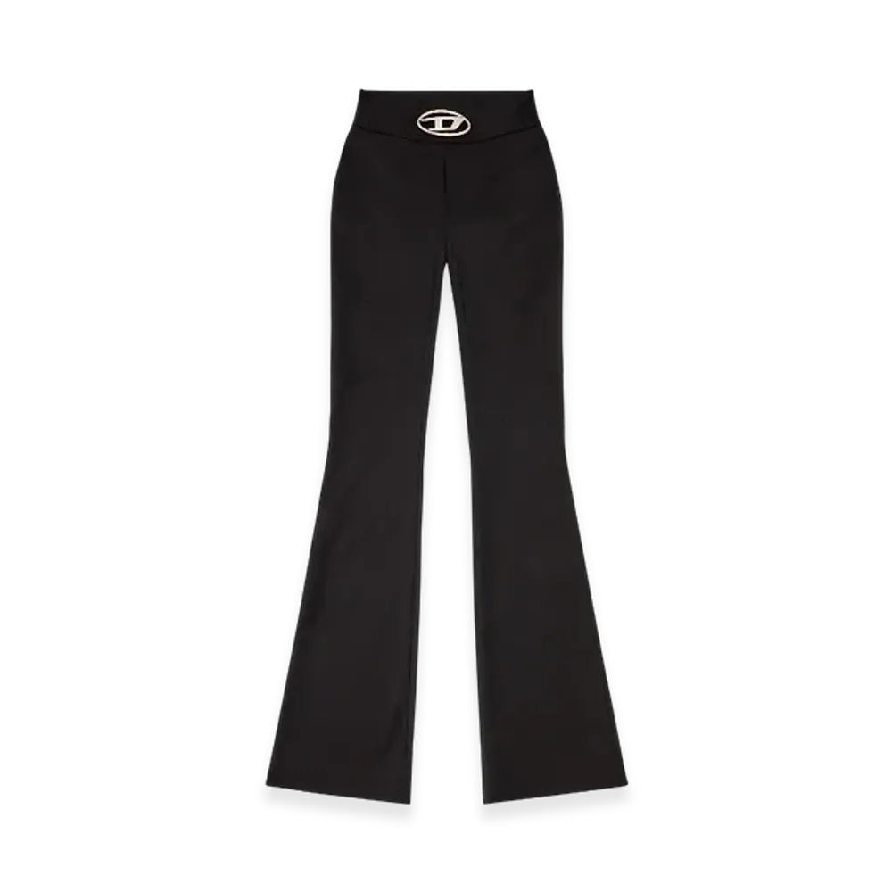 Diesel P-Erseus Twill Pants With Metal Oval D Plaque "Black"