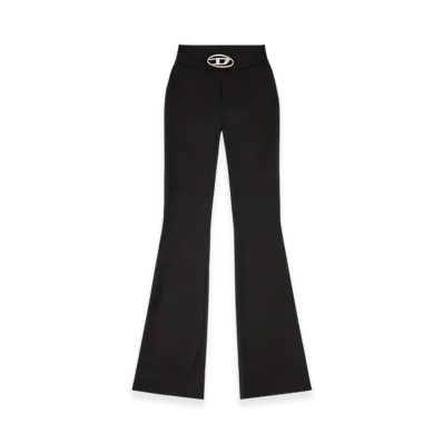 Diesel P-Erseus Twill Pants With Metal Oval D Plaque "Black"