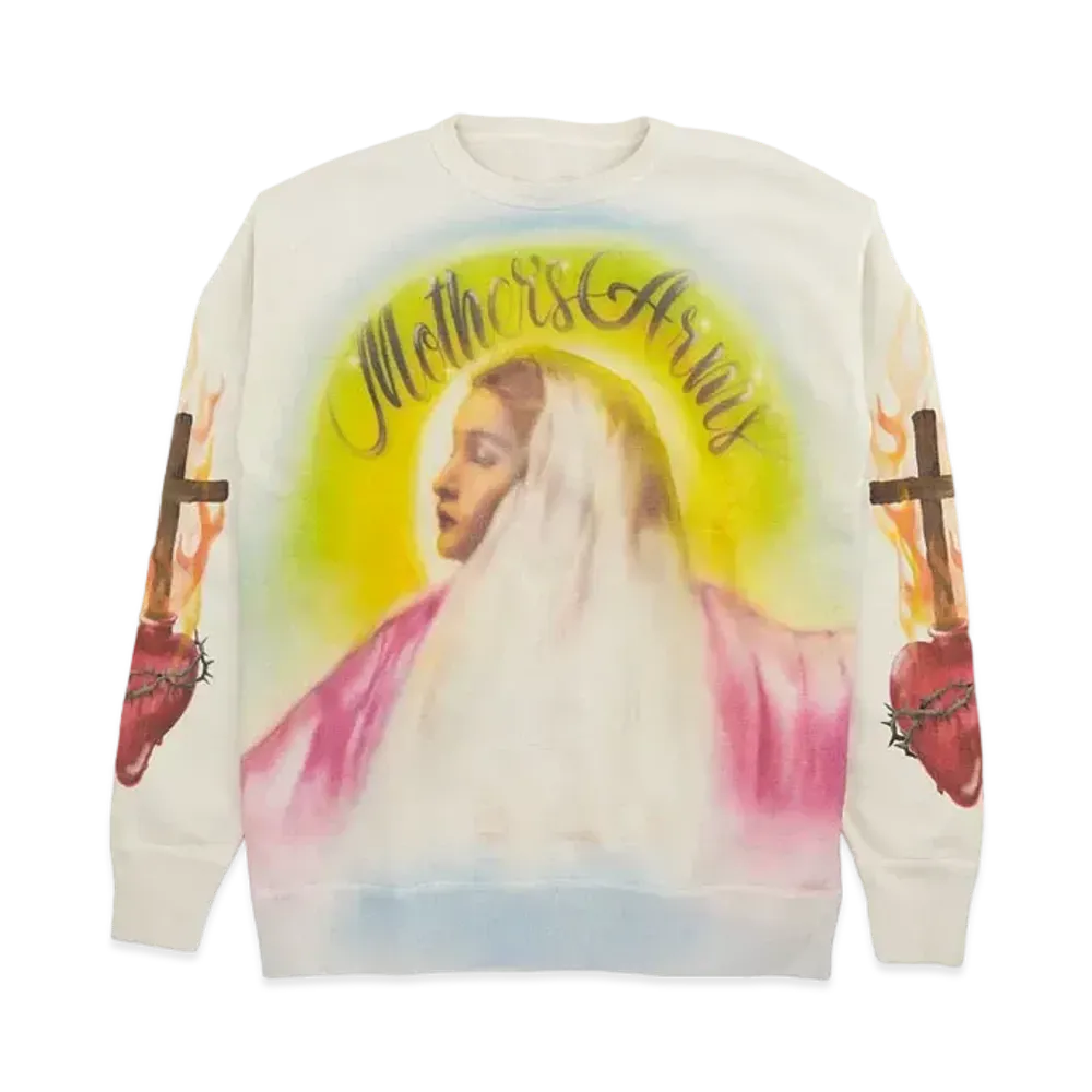 SAINT Mxxxxxx CREWNECK SWEAT AIRBRUSH MOTHER "White"