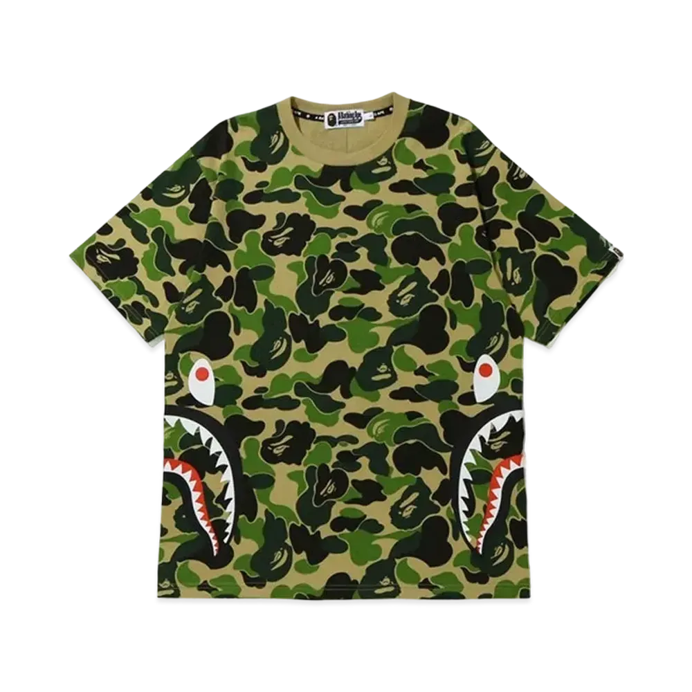 A BATHING APE ABC Camo Side Shark Tee "Green"