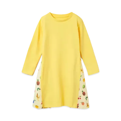 graniph x Eric Carle Fruit Pattern Kids Side Gathered One Piece "Yellow"