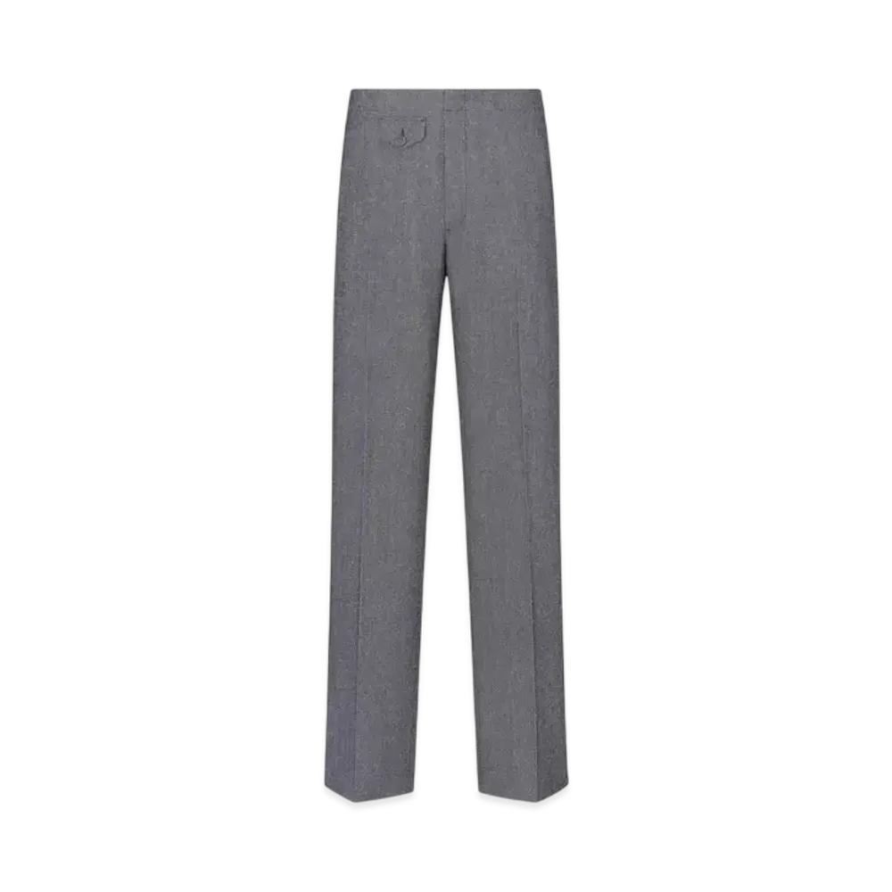 Dior Men's Loose Pants Virgin Wool and Silk Twill "Black"