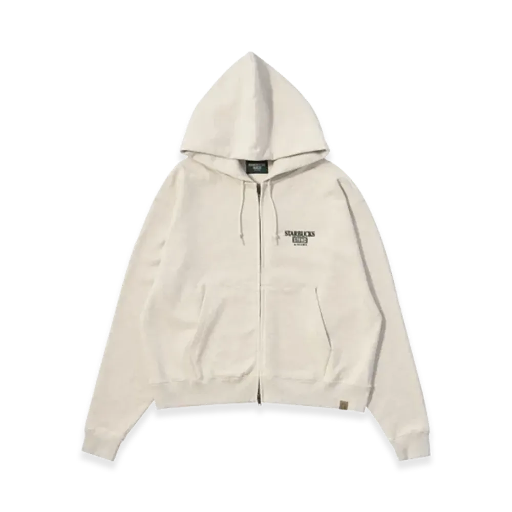 STARBUCKS STAND x BEAMS Logo Zip Hoodie "Oatmeal"