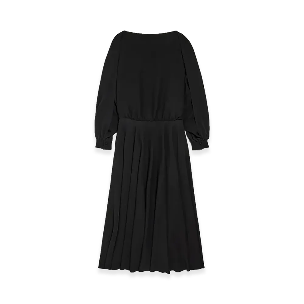 BALENCIAGA Women's Long Sleeve Balloon Dress "Black"