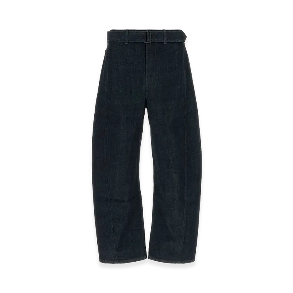 LEMAIRE Denim Wide-Leg Twisted Belted Jeans "Blue"