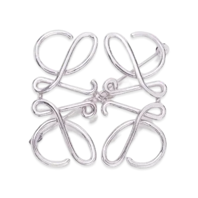 LOEWE Anagram Brooch Metal "Silver"