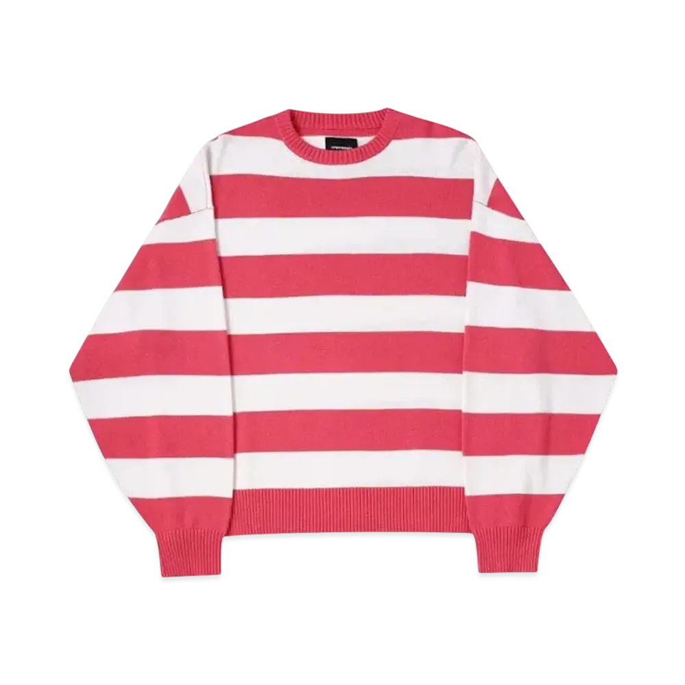 Unknown London Loose Fit Pink Stripe Knitwear "Pink"