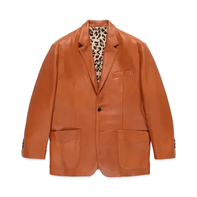 WACKO MARIA Leather Single Breasted Jacket "Brown"