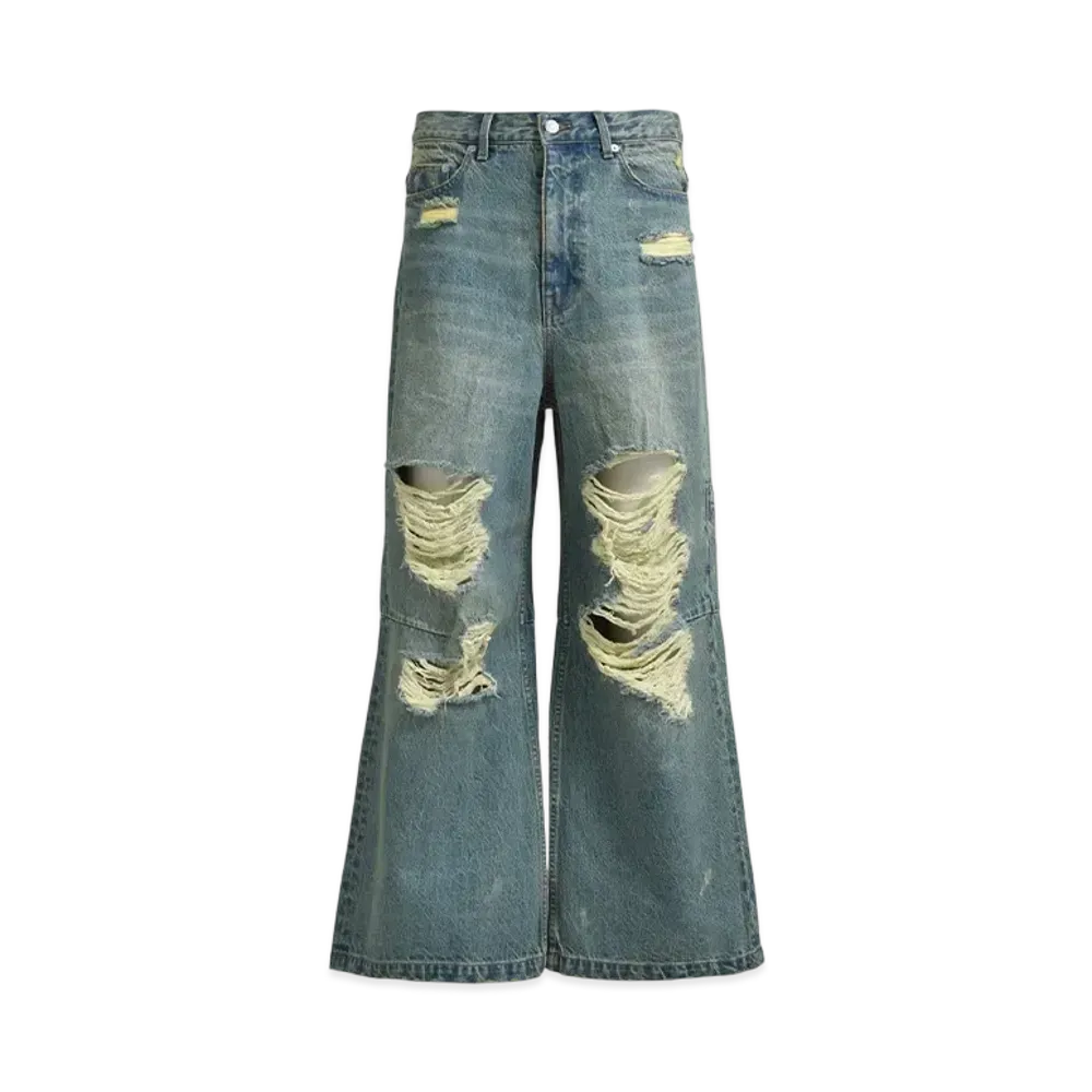 BREATH Grunge Wide Denim Pants "Indigo"