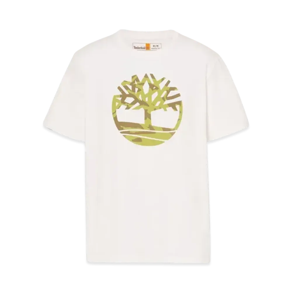 Timberland Men's Short Sleeve Northwood Tree Camo Logo Tee "White"