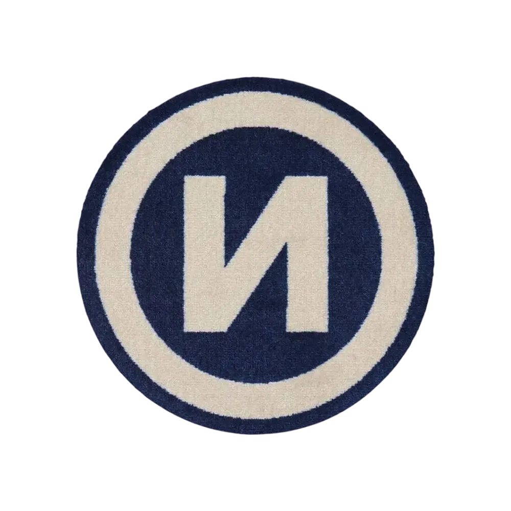 9090 Circle N Logo rug mat "Navy x Ivory"