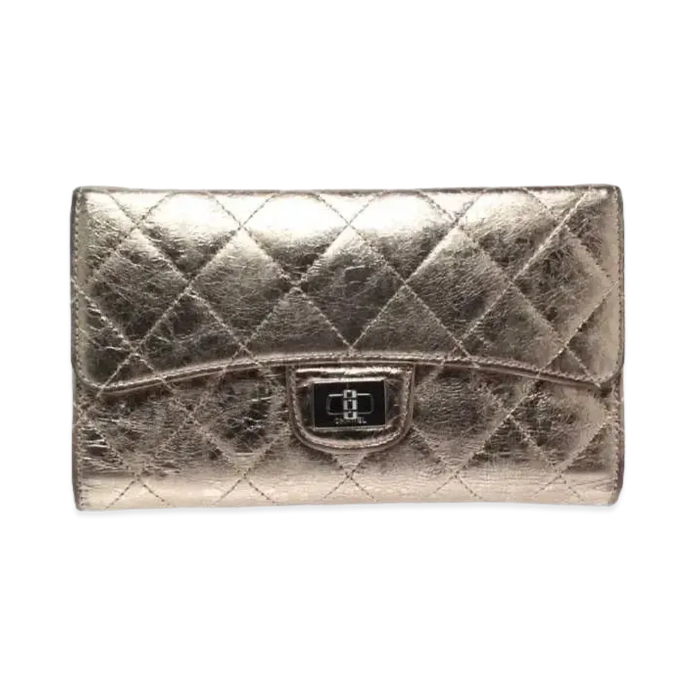 CHANEL 2.55 Matelasse Wallet "Gold"