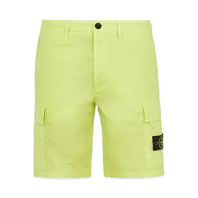 Stone Island L0803 Stretch Cotton Tela Paracadute Garment Dyed Cargo Bermuda Shorts - 22SS "Lemon"