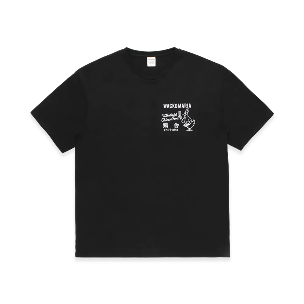 WACKO MARIA x 鶏舎 Washed Heavy Weight T-Shirt "Black"
