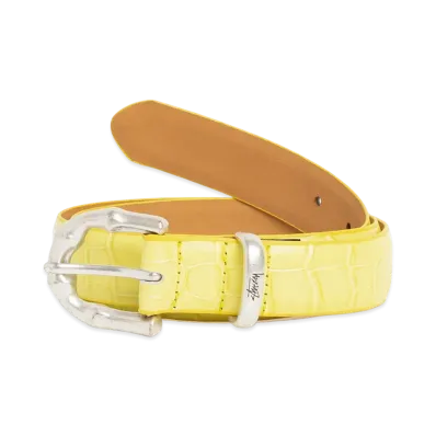 Stussy Bamboo Buckle Belt "Citron Croc Pattern"