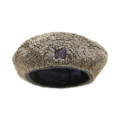Needles BERET - FAUX BOA "Brown"