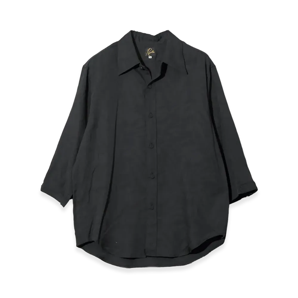 NEEDLES Half Sleeve Shirt - Abstract Jacquard "Eggplant"