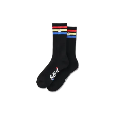 WIND AND SEA x HUF Crew Socks "Black"