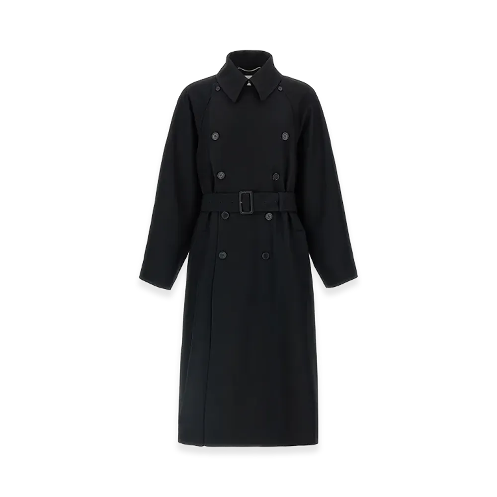 Saint Laurent Double-Breasted Coat "Black"