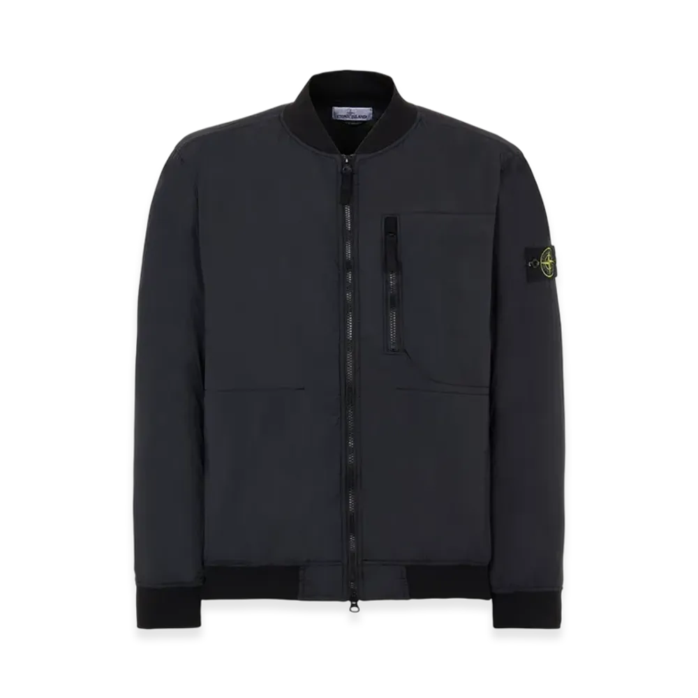 Stone Island 41331 Skin Touch Nylon-TC Garment Dyed Bomber Jacket - 22SS "Black"