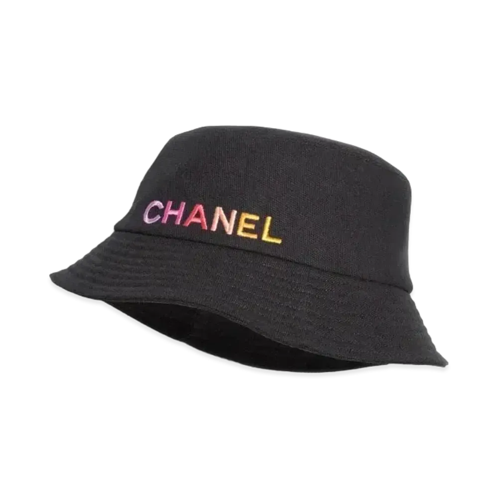 CHANEL Bucket Hat Cotton "Black/Pink/Yellow"